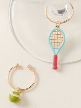 Anthropologie Over Served Tennis Cocktail Charms Set of 2
